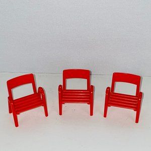 Pretend Play Dollhouse Playset Miniature Chairs